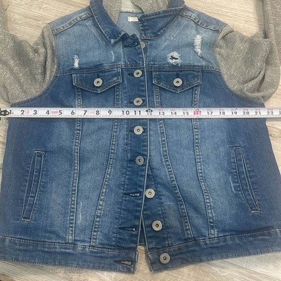 Lot18 hooded jean jacket-12 - Picture 10 of 11
